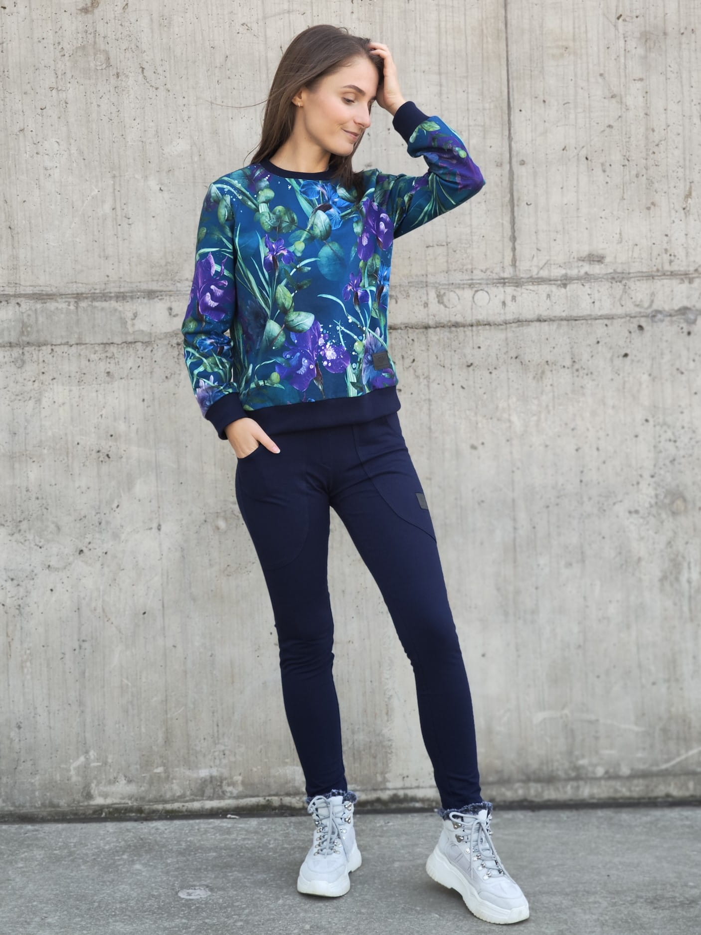 Bluza Basic - Turquoise Garden