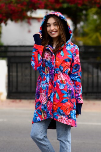 Wiosenna kurtka softshell, parka w kwiaty - OKEE - kurtka przejściowa (226).jpg