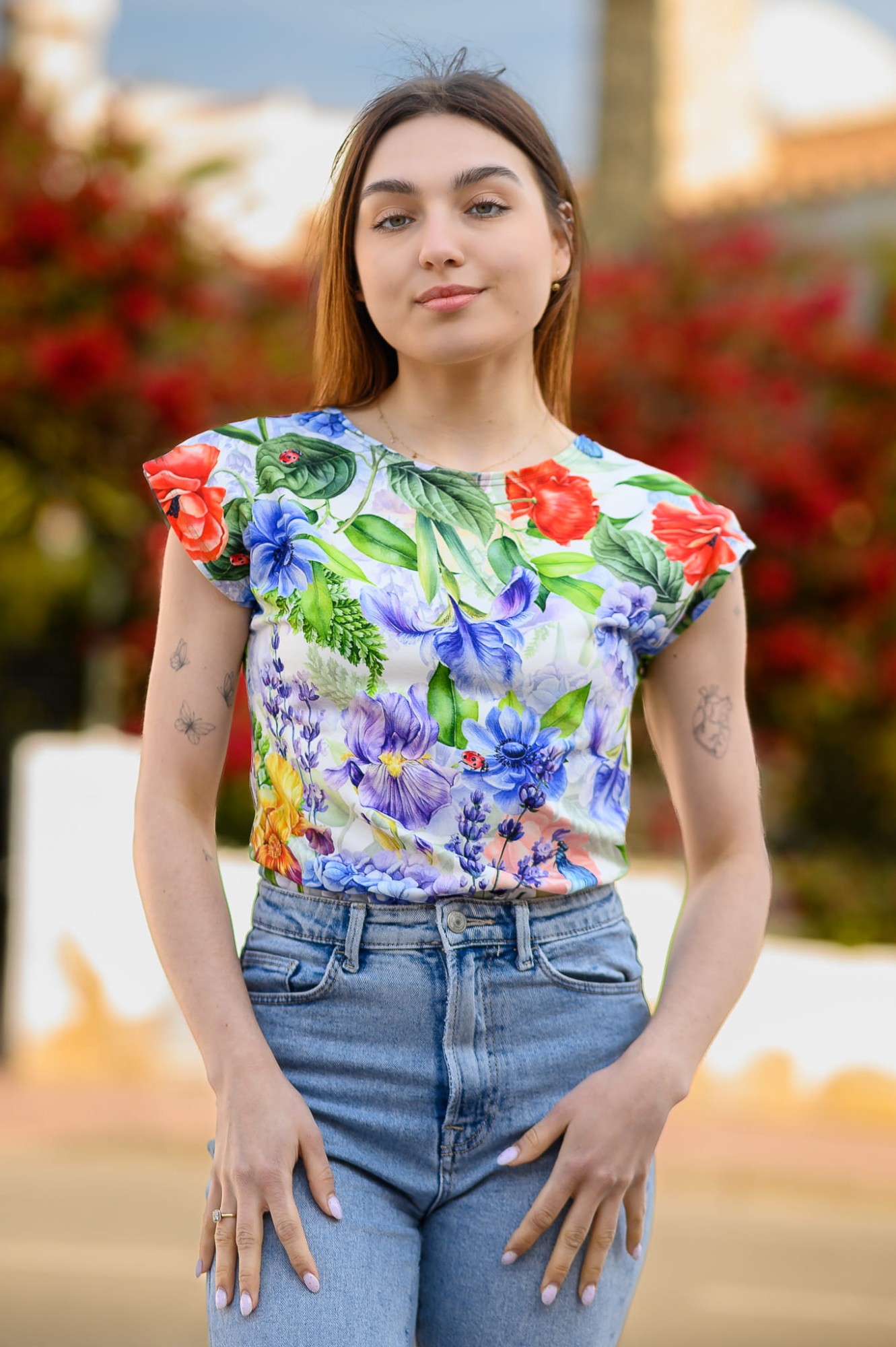 T-shirt bawełniany - Wiosenne Irysy