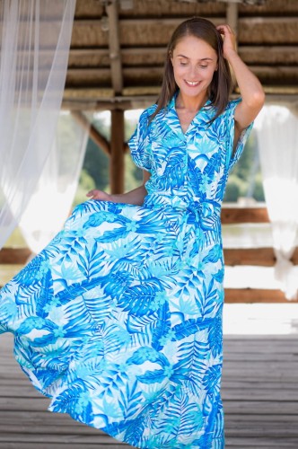 sukienka szmizjerka z wiskozy, szmizjerka w kwiaty - OKEE (137).jpg