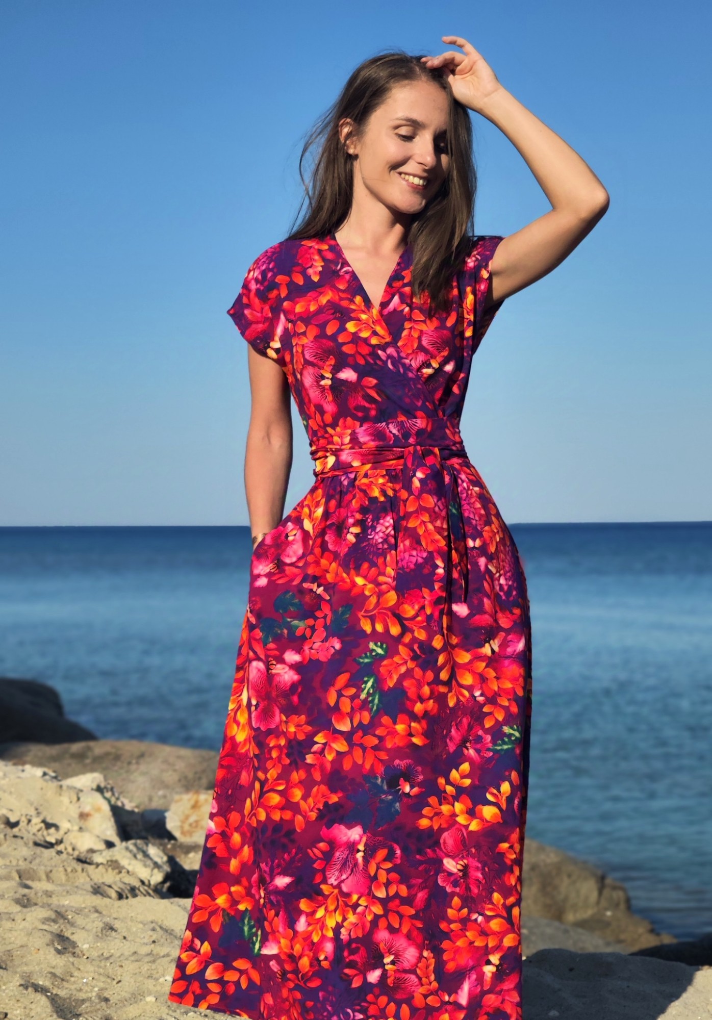 Sukienka Kimono MIDI -  Bee Flames