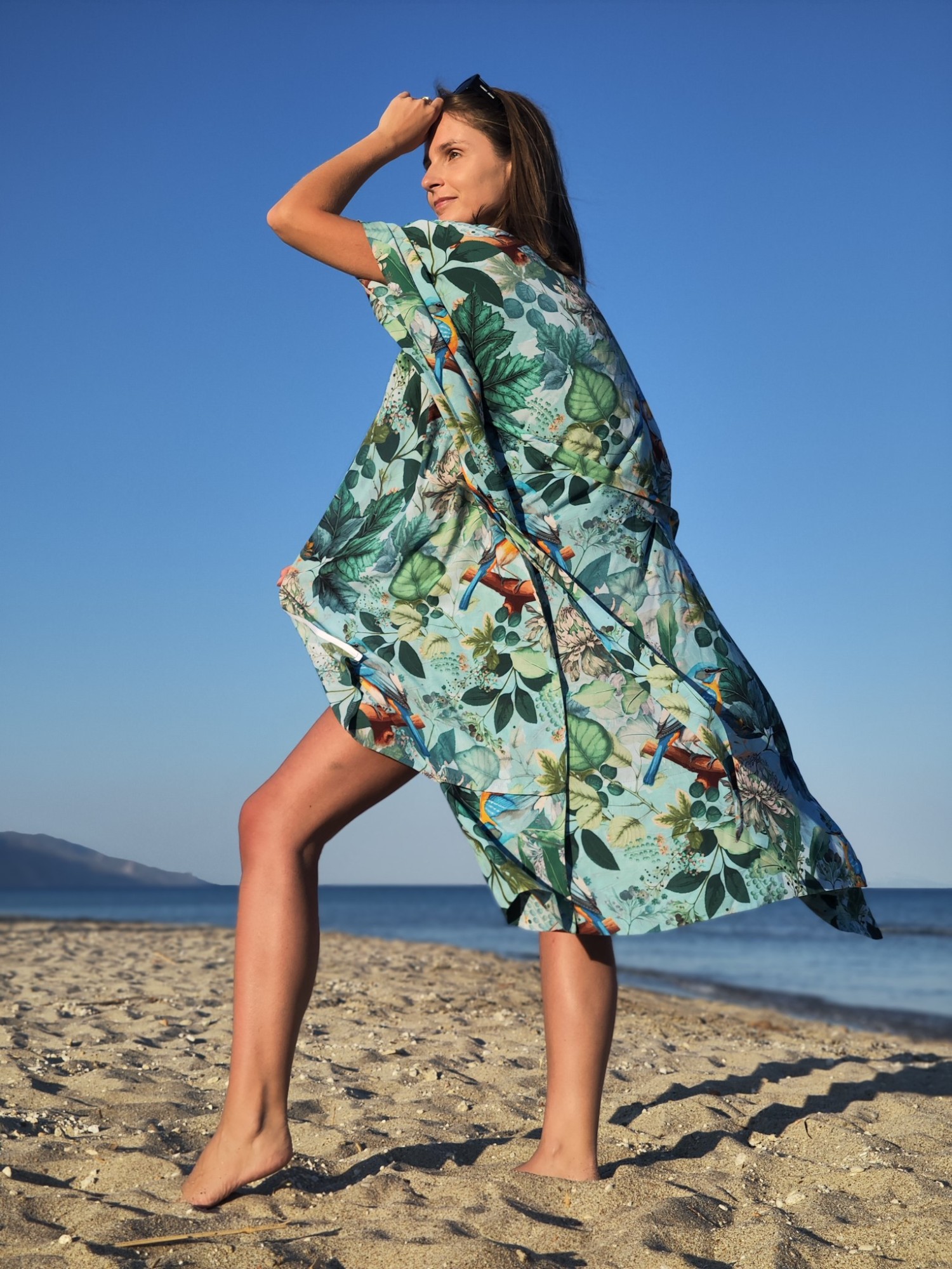 Kimono - Miętowe Sikorki