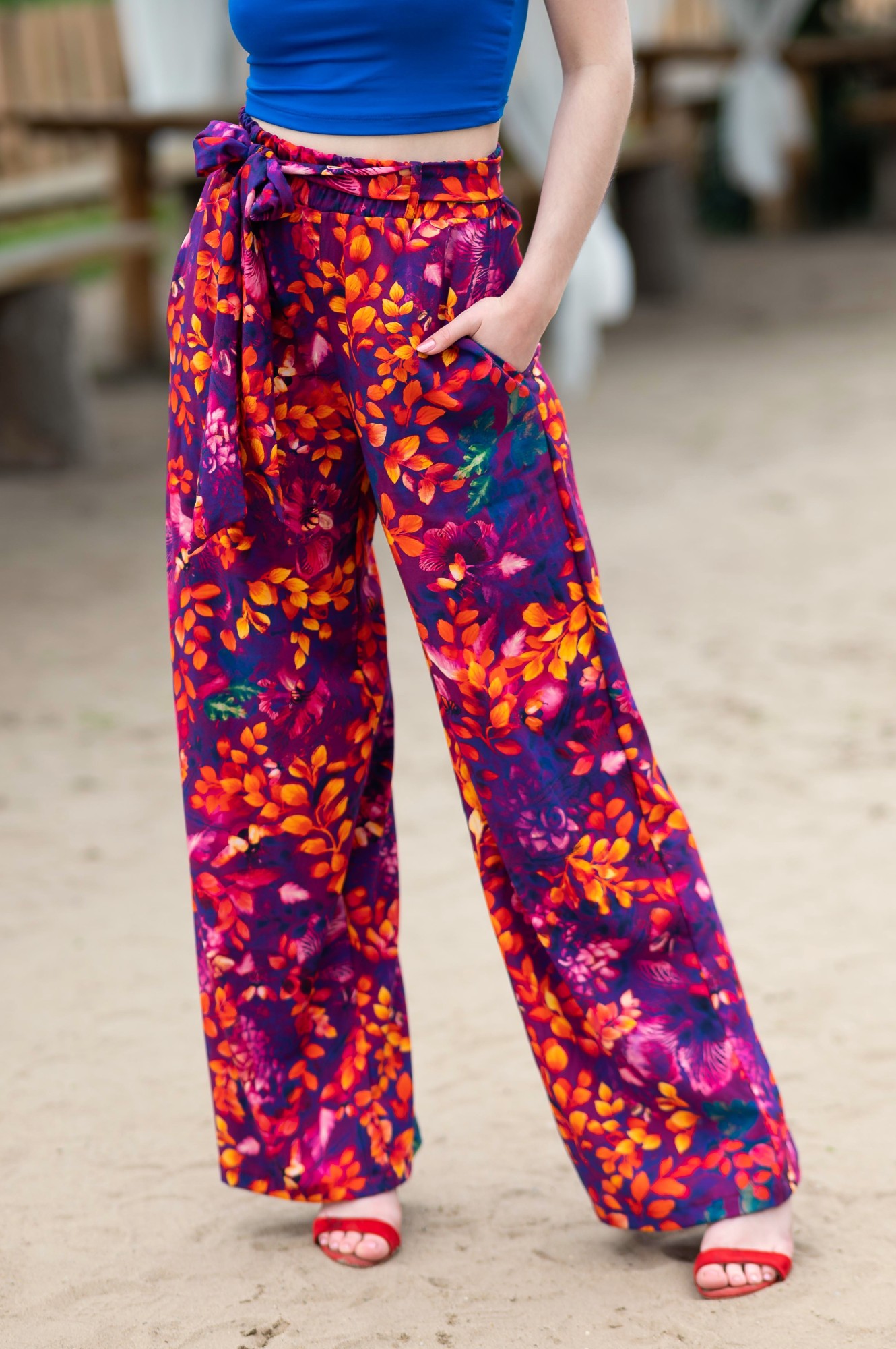 Spodnie wiskozowe - Bee Flames