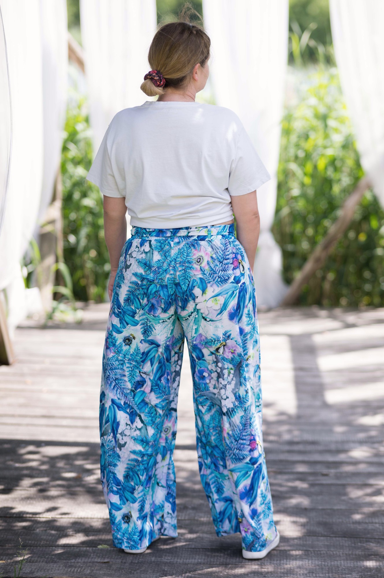 Spodnie wiskozowe - Niebieskie konwalie