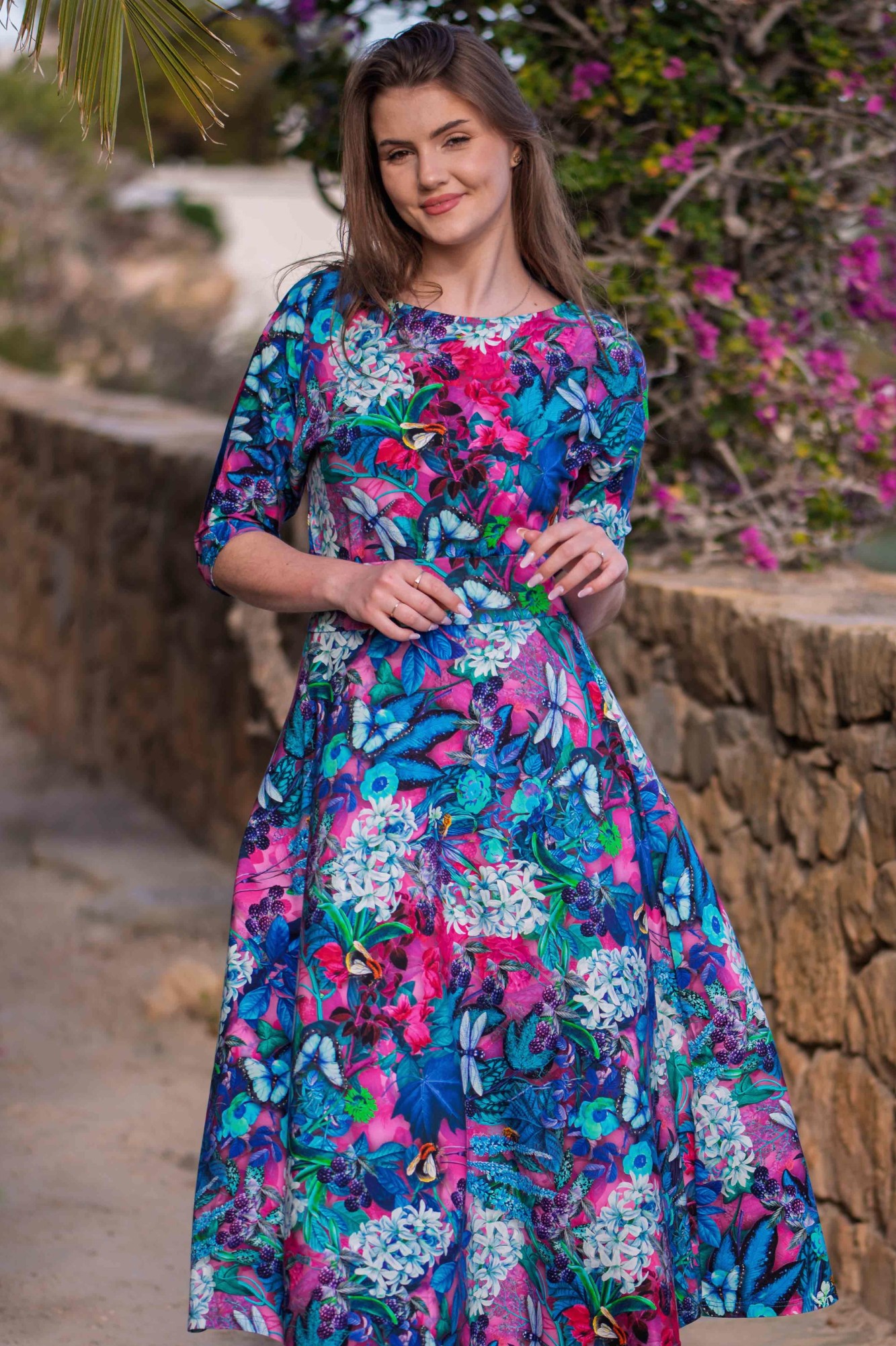 Sukienka Bawełniana SIMPLE - Pink paradise