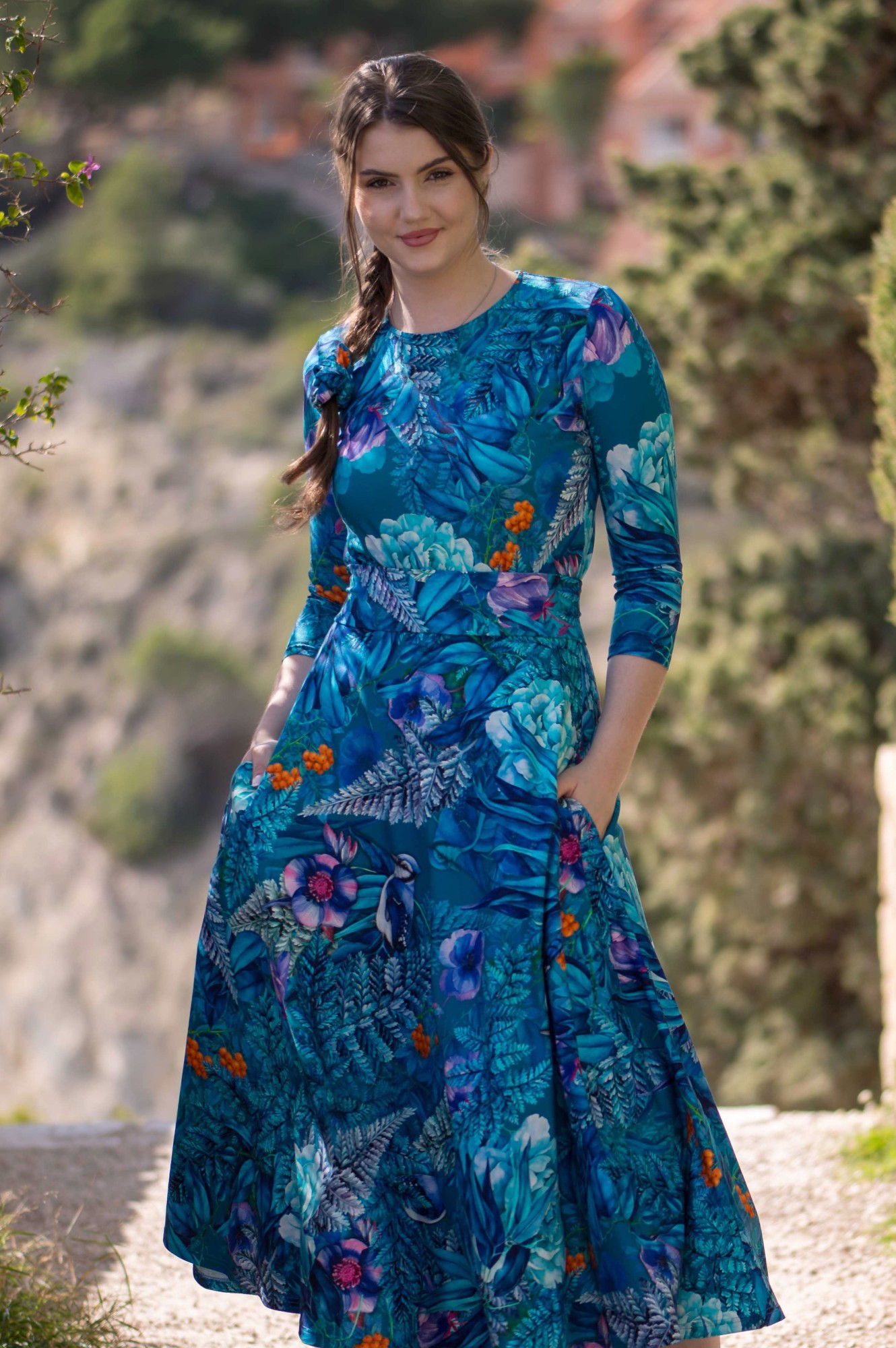 Sukienka Bawełniana SIMPLE - Eden blue