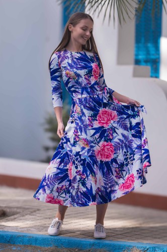 SIMPLE sukienki MIDI - OKEE - sukienki w kwiaty (54).jpg