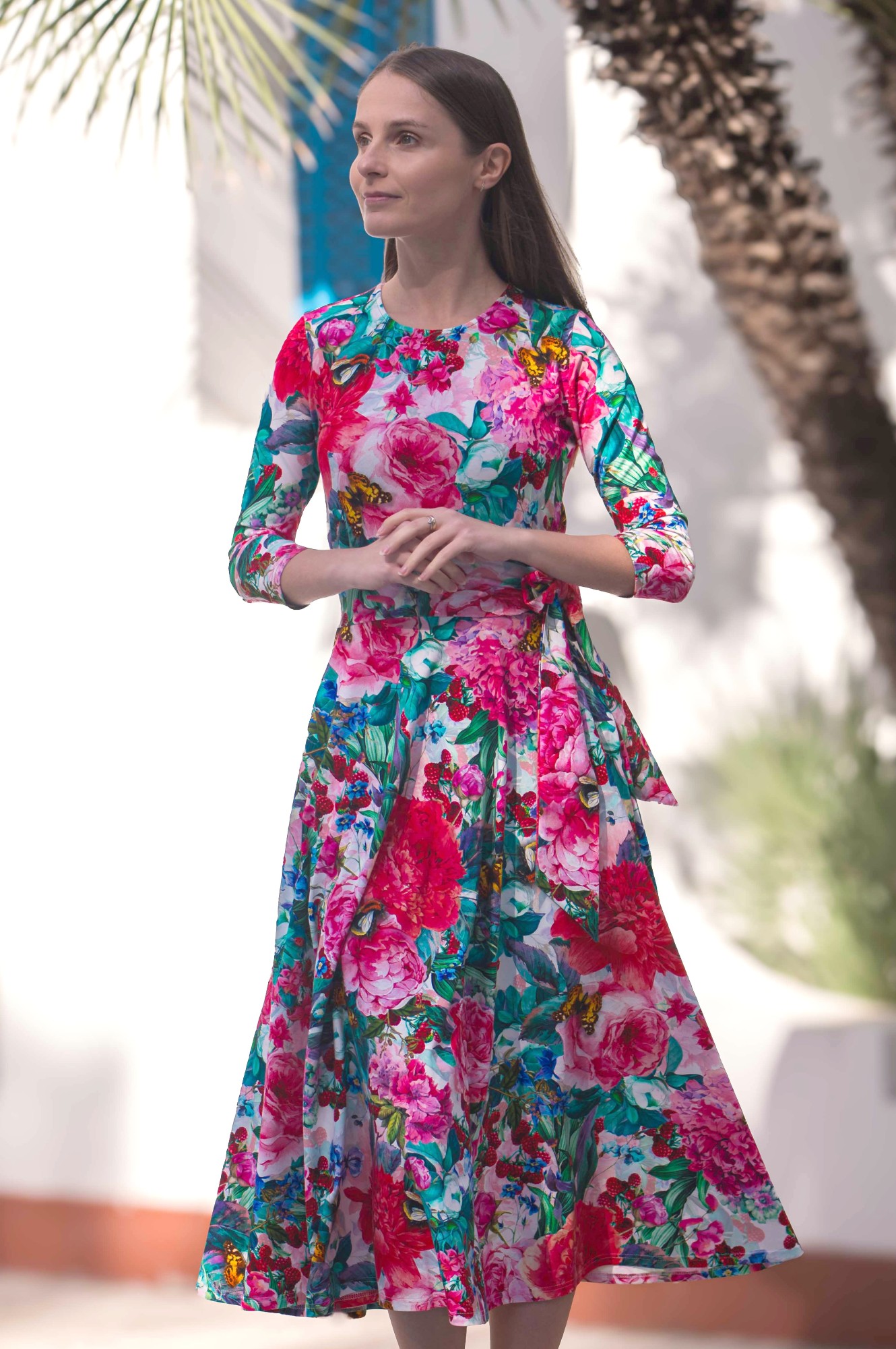 Sukienka Bawełniana SIMPLE - Ramo de flores