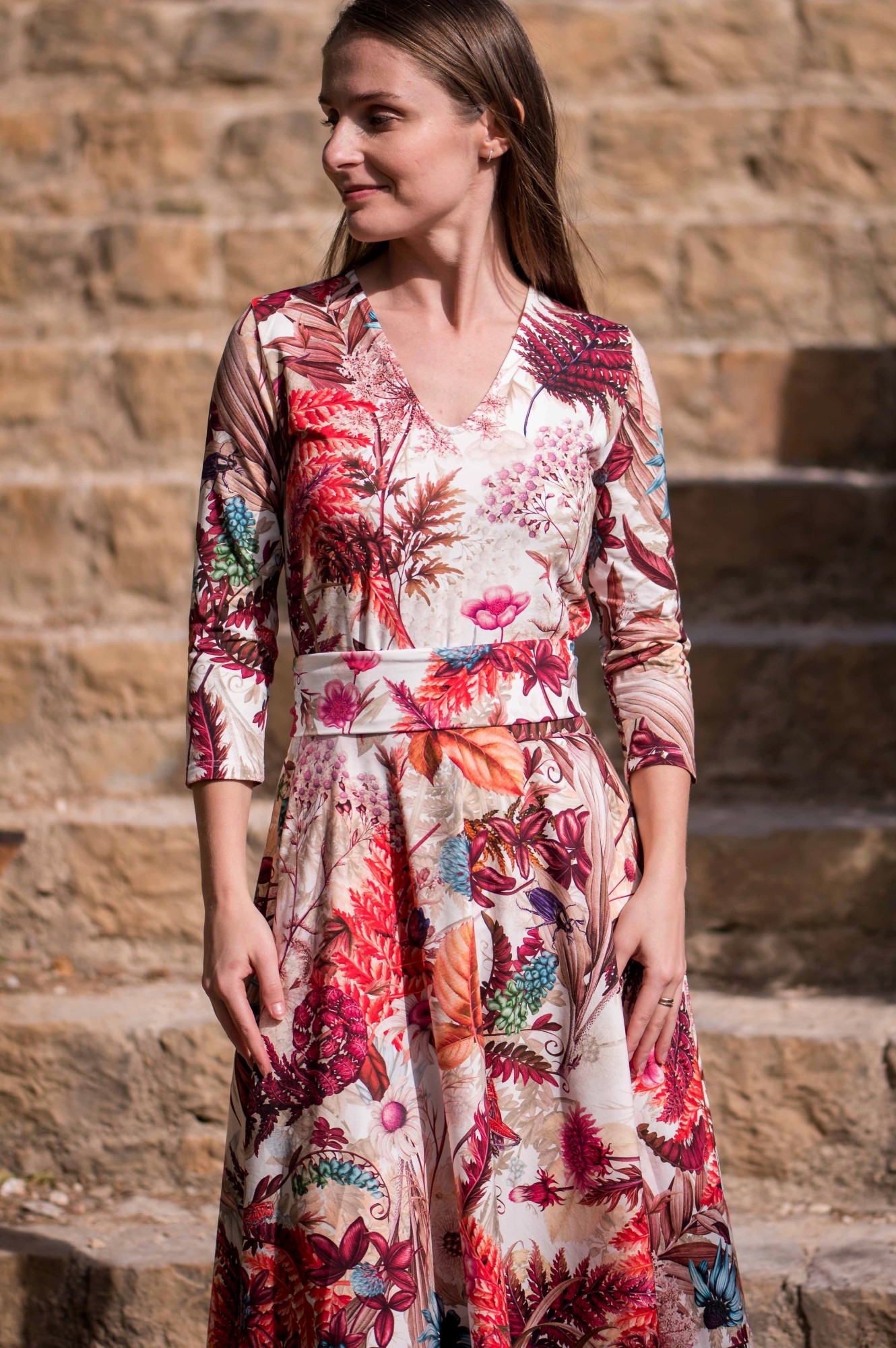 Sukienka Luna - Paprocie i koniczyny