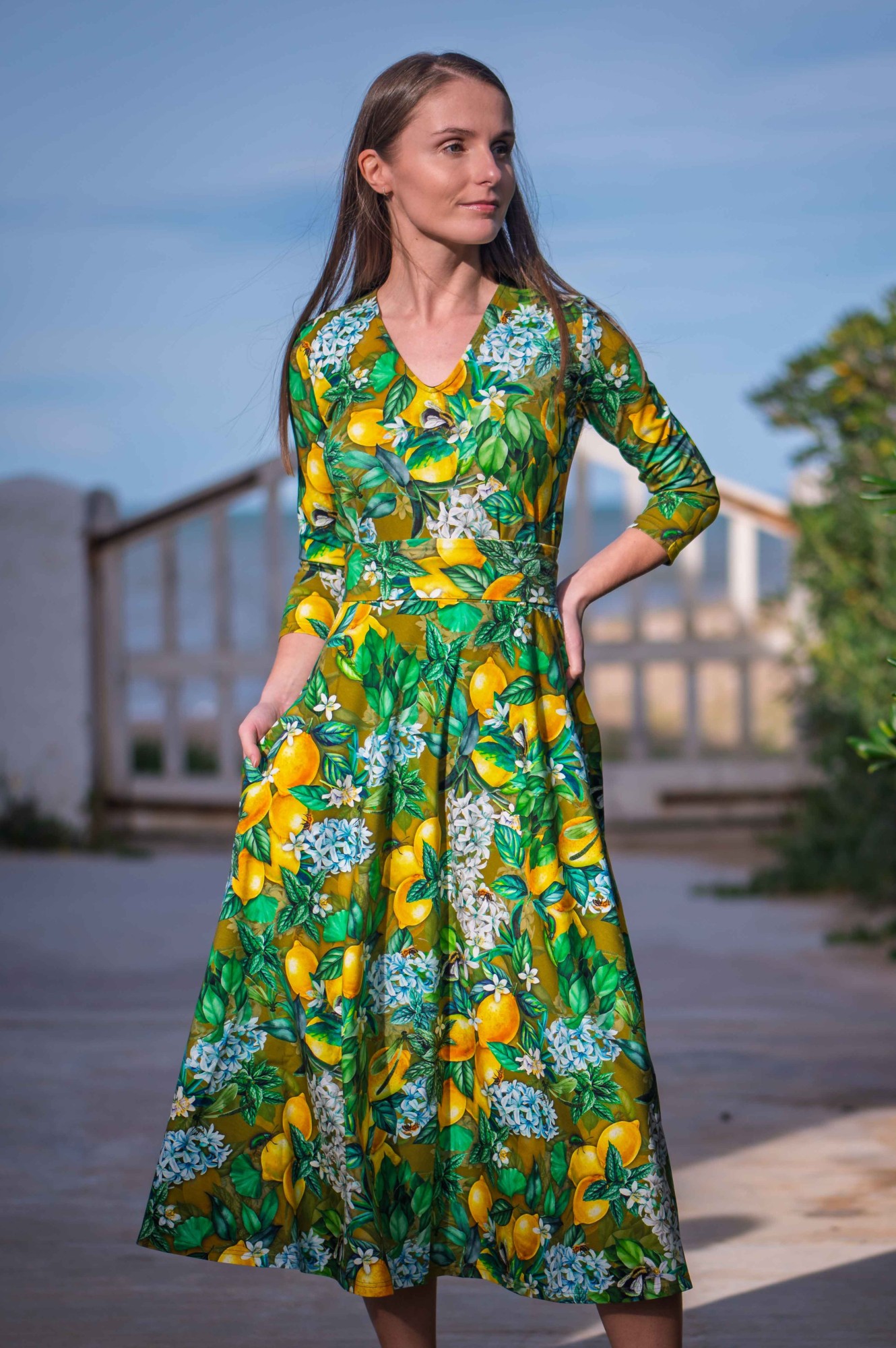 Sukienka Luna - Cytrynowa bazylia