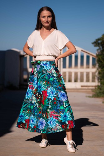 Spódnica MIDI w kwiaty - OKEE bawełniana rozkloszowana spódnica (69).jpg