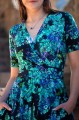 Sukienka Midi zakryte plecy krótki rękaw - Ocean Vibes