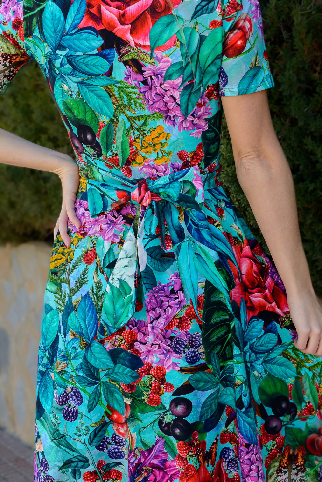 Sukienka Simple MINI krótki rękaw - Zaczarowany Turkus