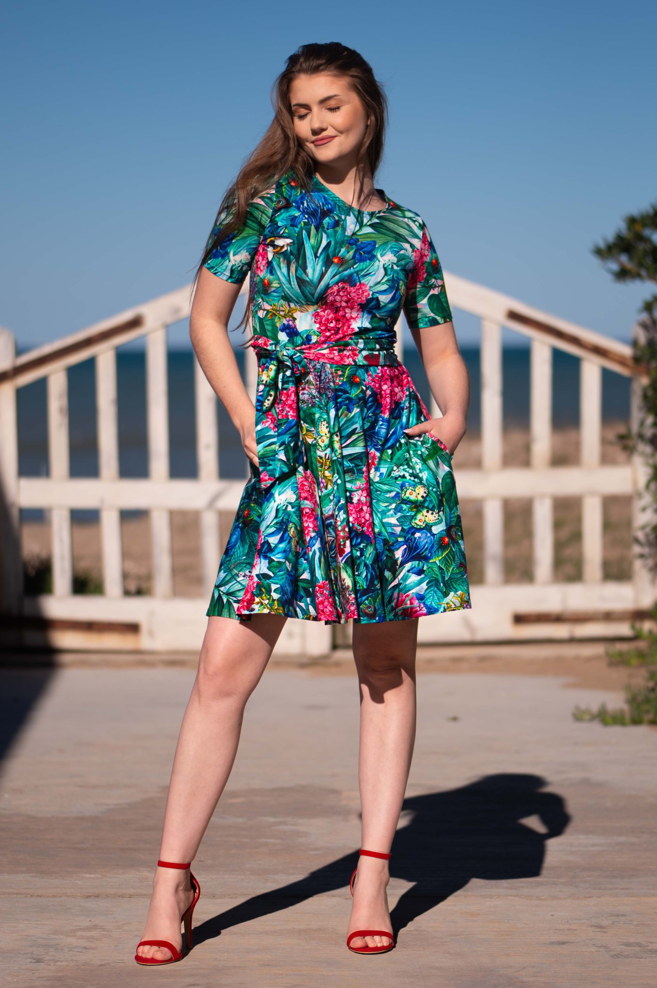 Sukienka Simple MINI krótki rękaw - Wiosenna symfonia