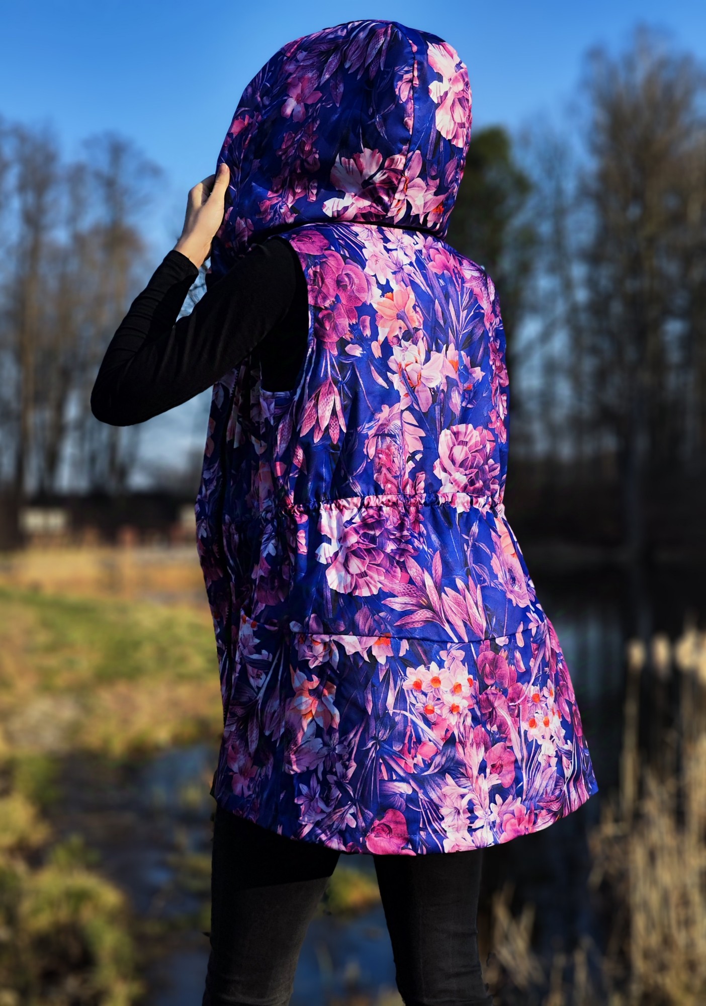 Kamizelka krótka - Szafirowa fantazja