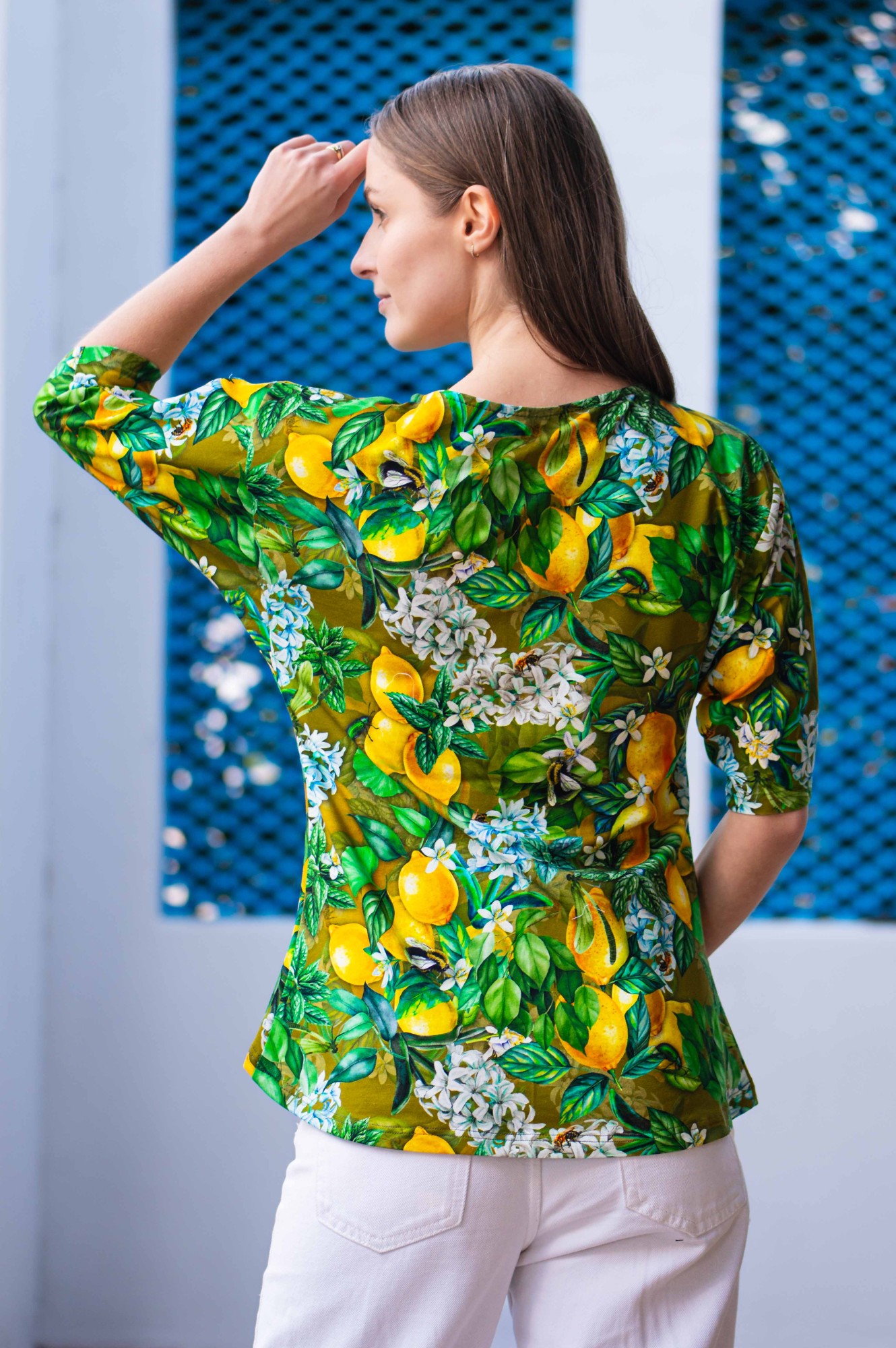 Bluzka bawełniana Sensual - Cytrynowa bazylia
