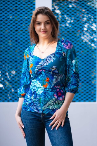 Bawełniana bluzka z dekoltem w serce - OKEE (61).jpg