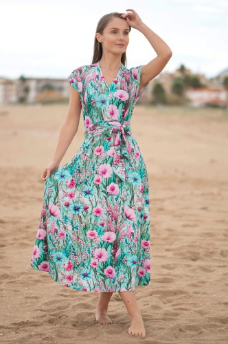 Dzianinowa sukienka z dekoltem V - OKEE - sukienka w kwiaty (23).jpg