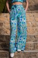 Spodnie wiskozowe w kwiaty - OKEE spodnie na lato