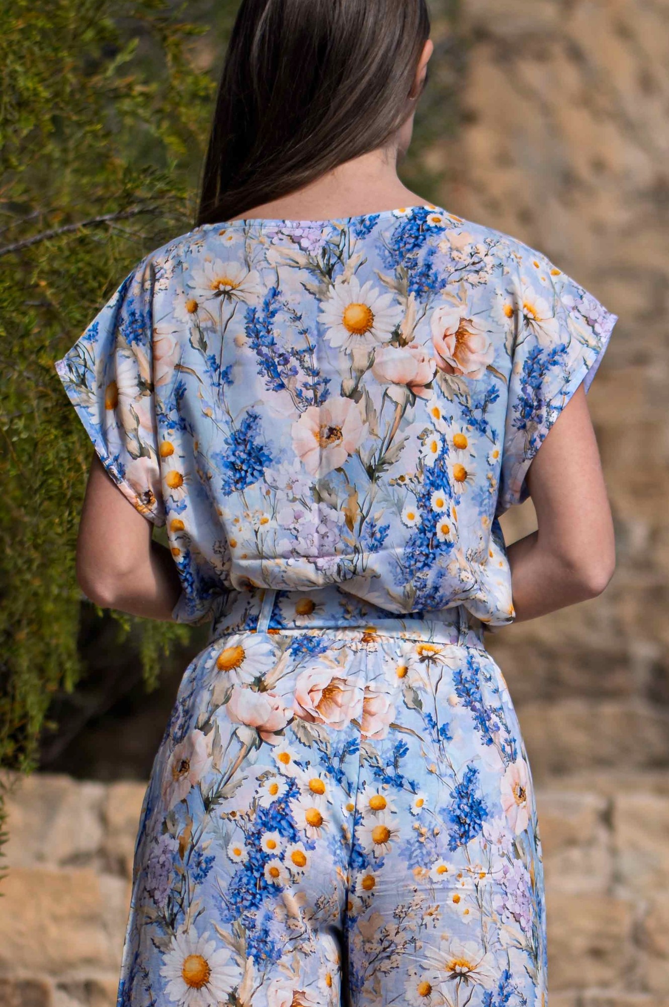 T-shirt wiskozowy - Rumianki