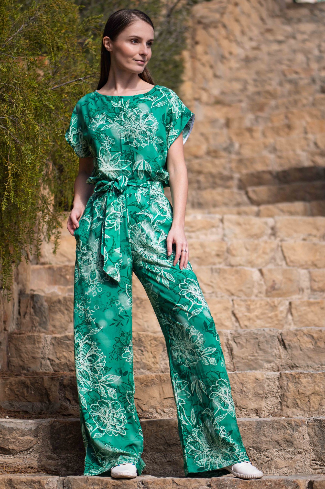 T-shirt wiskozowy - Miętowy szept