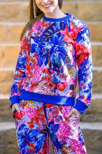 Bawełniany dres w kwiaty