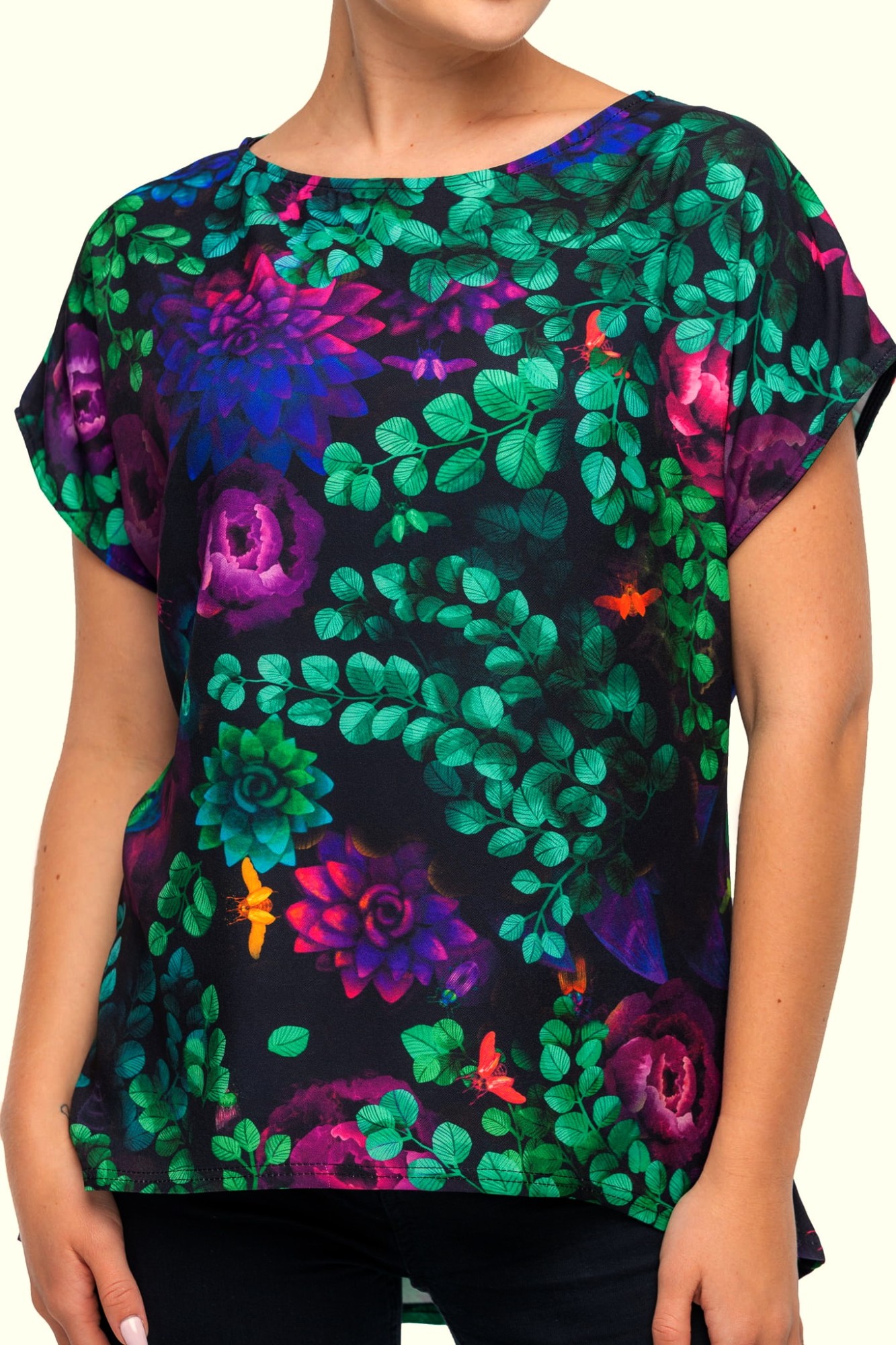 T-shirt wiskozowy - Szmaragdowe Żuki