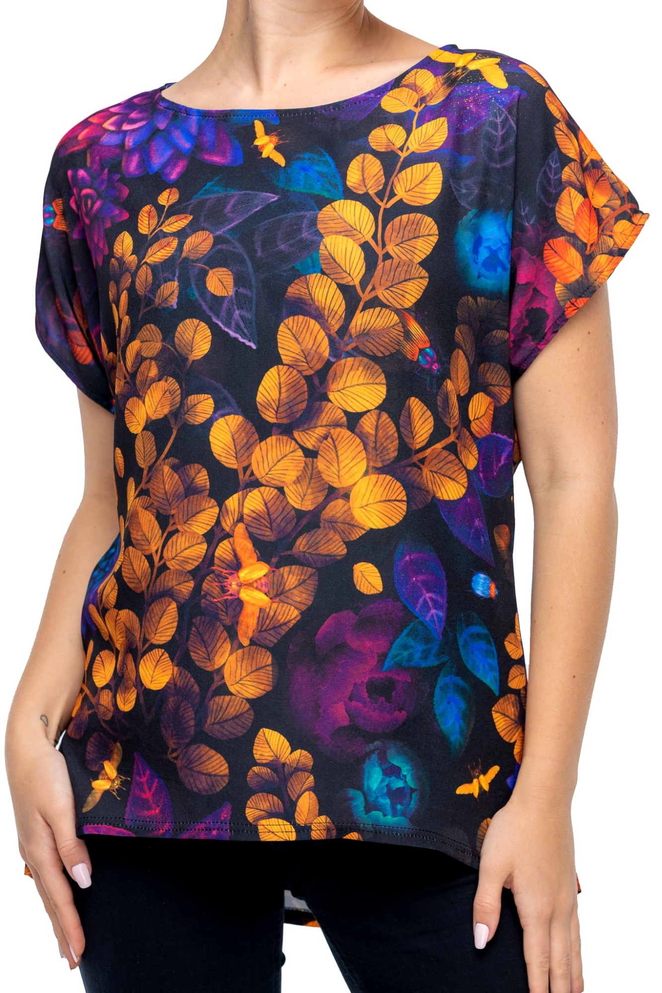 T-shirt  wiskozowy- Żuki w ogrodzie