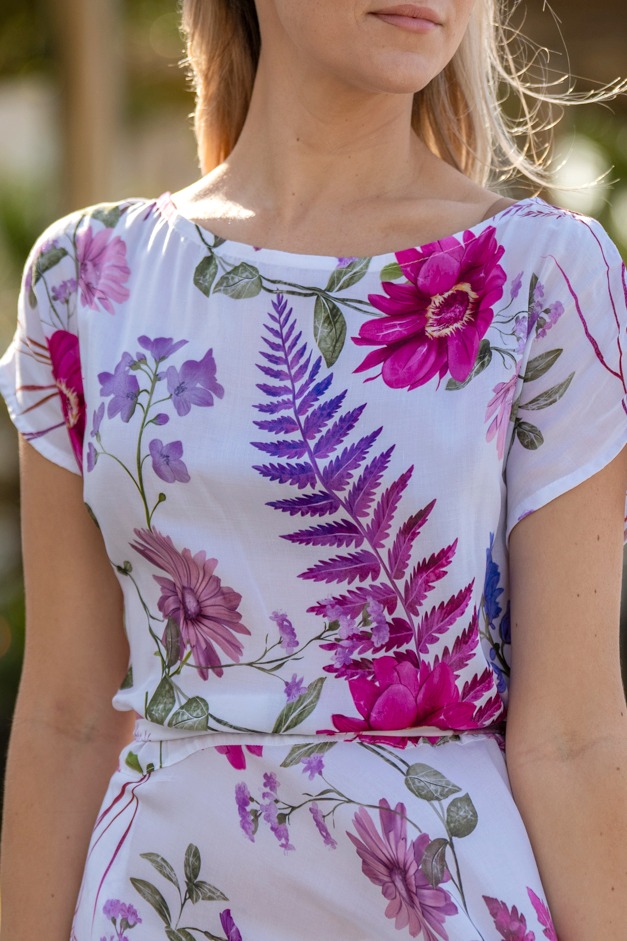 T-shirt wiskozowy - Paprotki