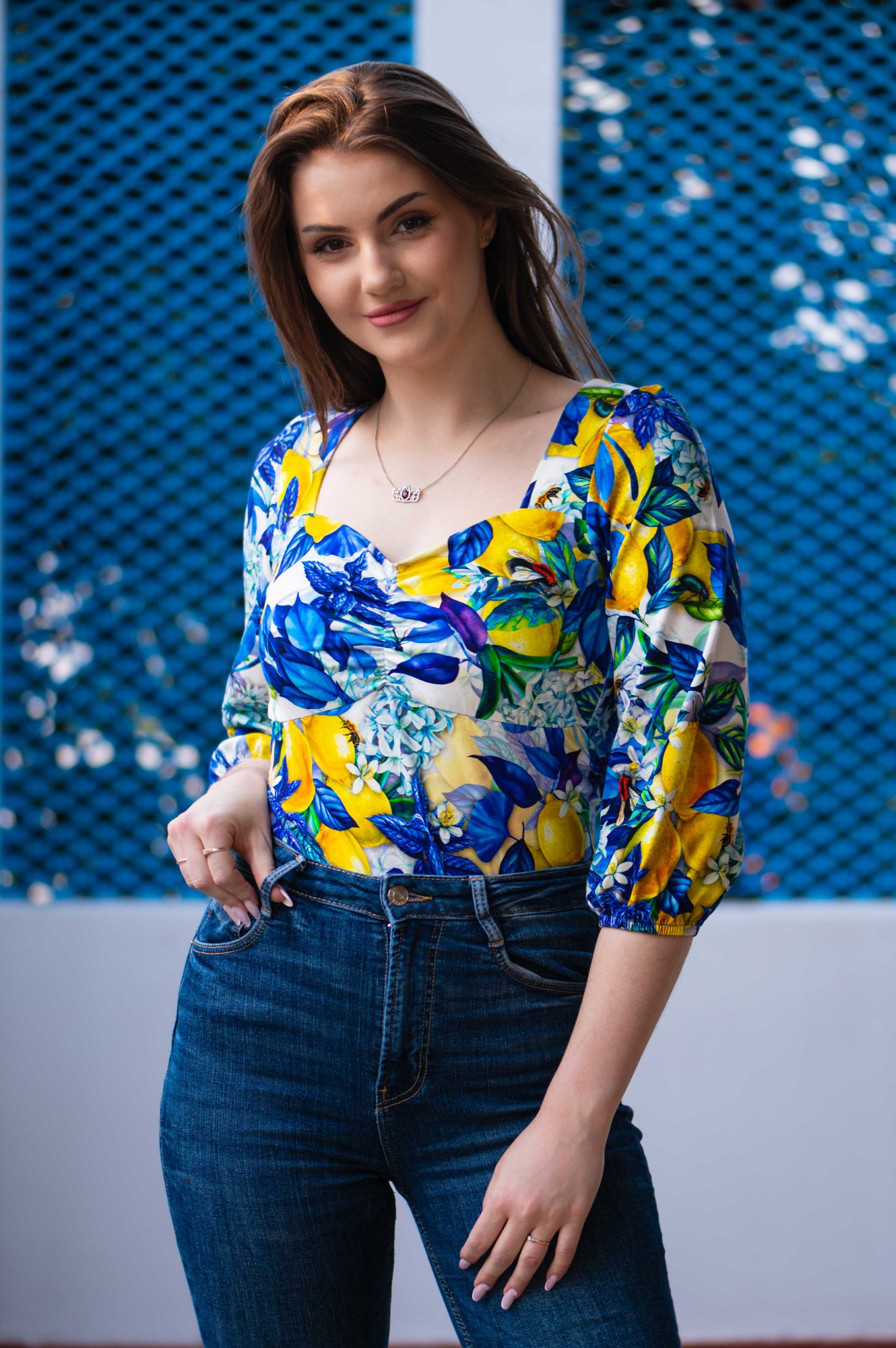 Bluzka bawełniana HEART - Lemon Ice