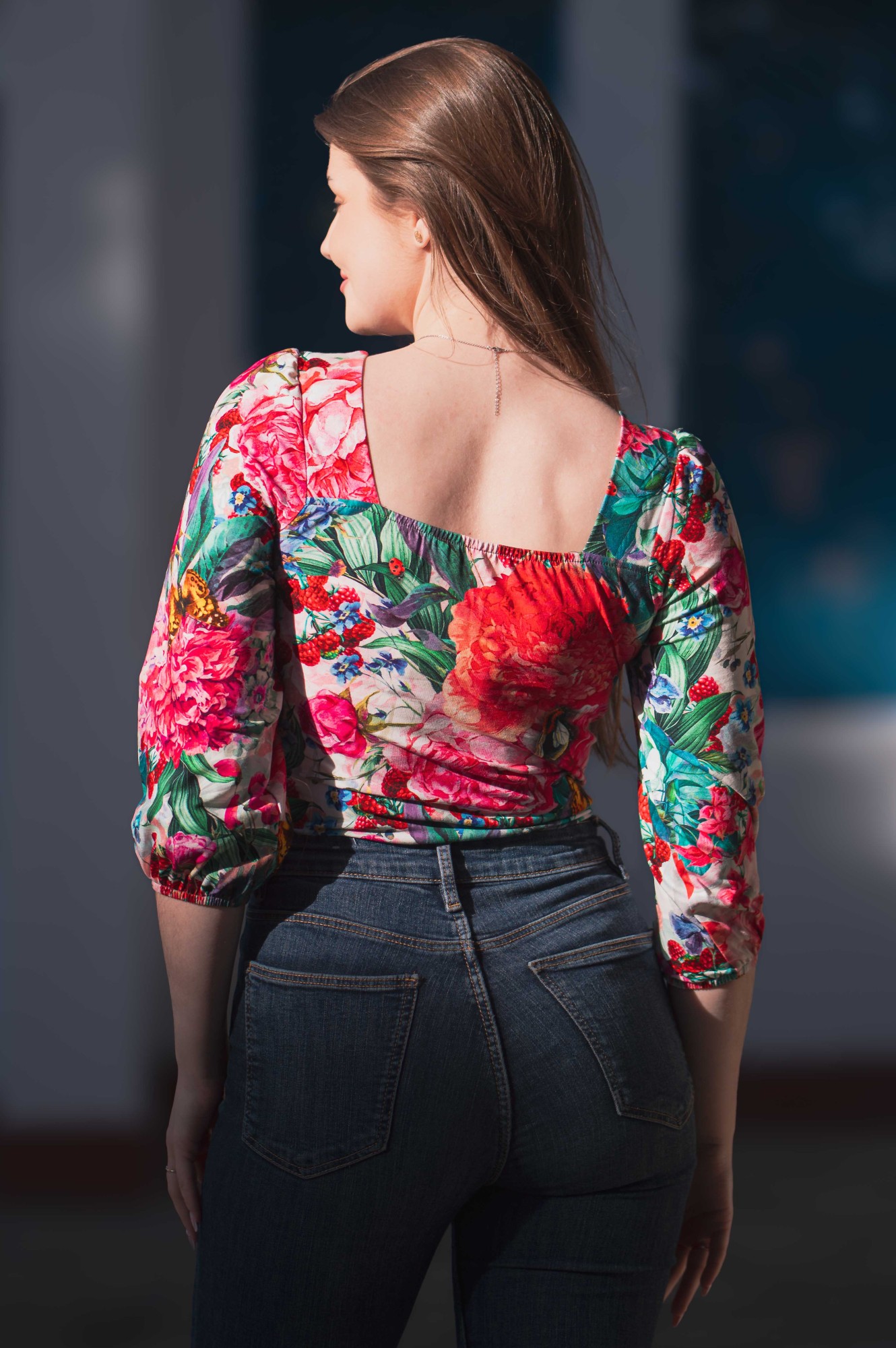 Bluzka bawełniana HEART - Ramo de flores