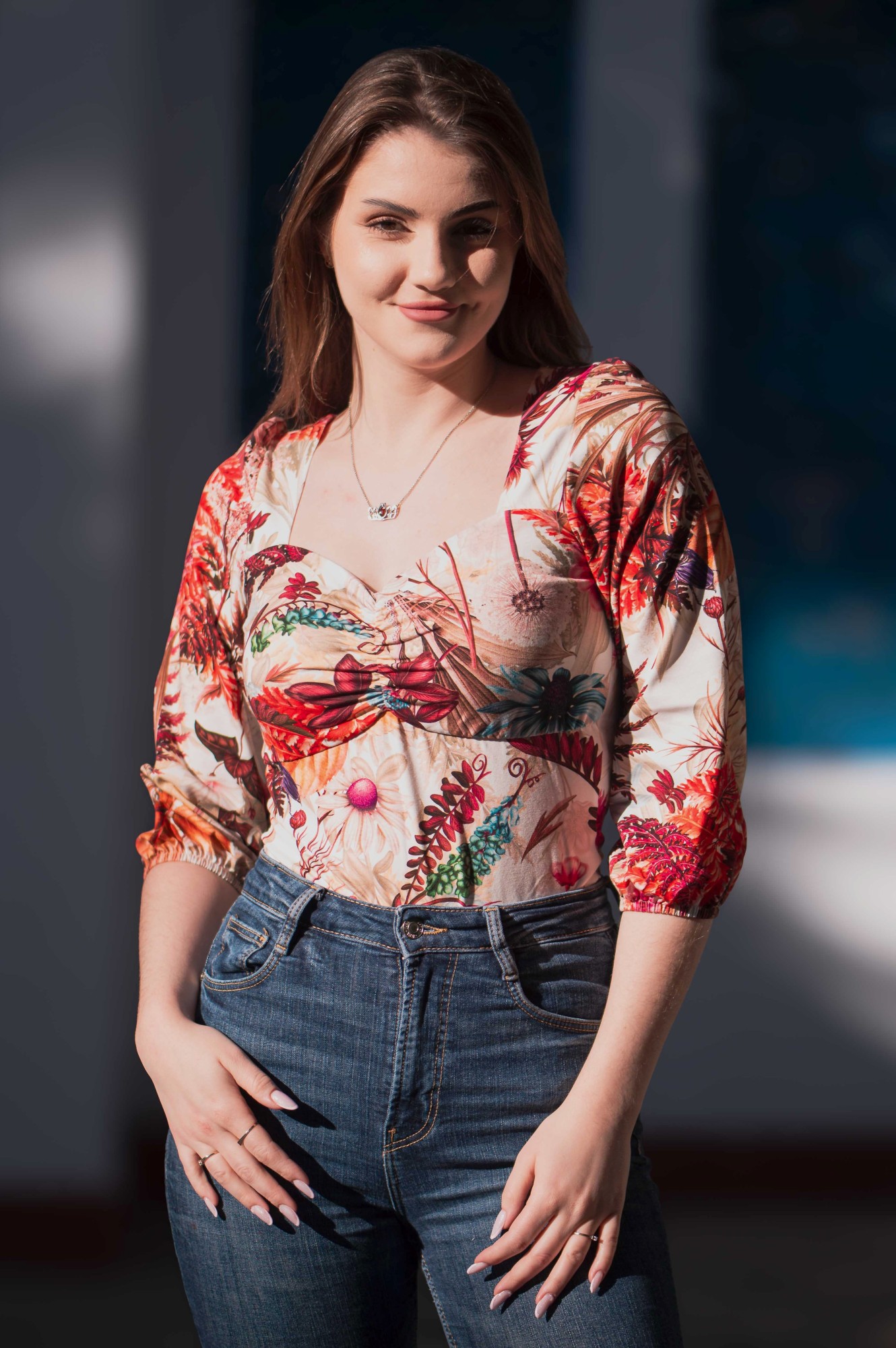 Bluzka bawełniana HEART - Paprocie i koniczyny