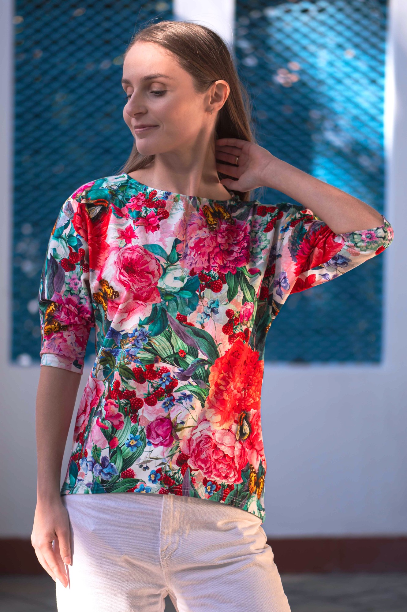 Bluzka bawełniana Sensual - Ramo de flores