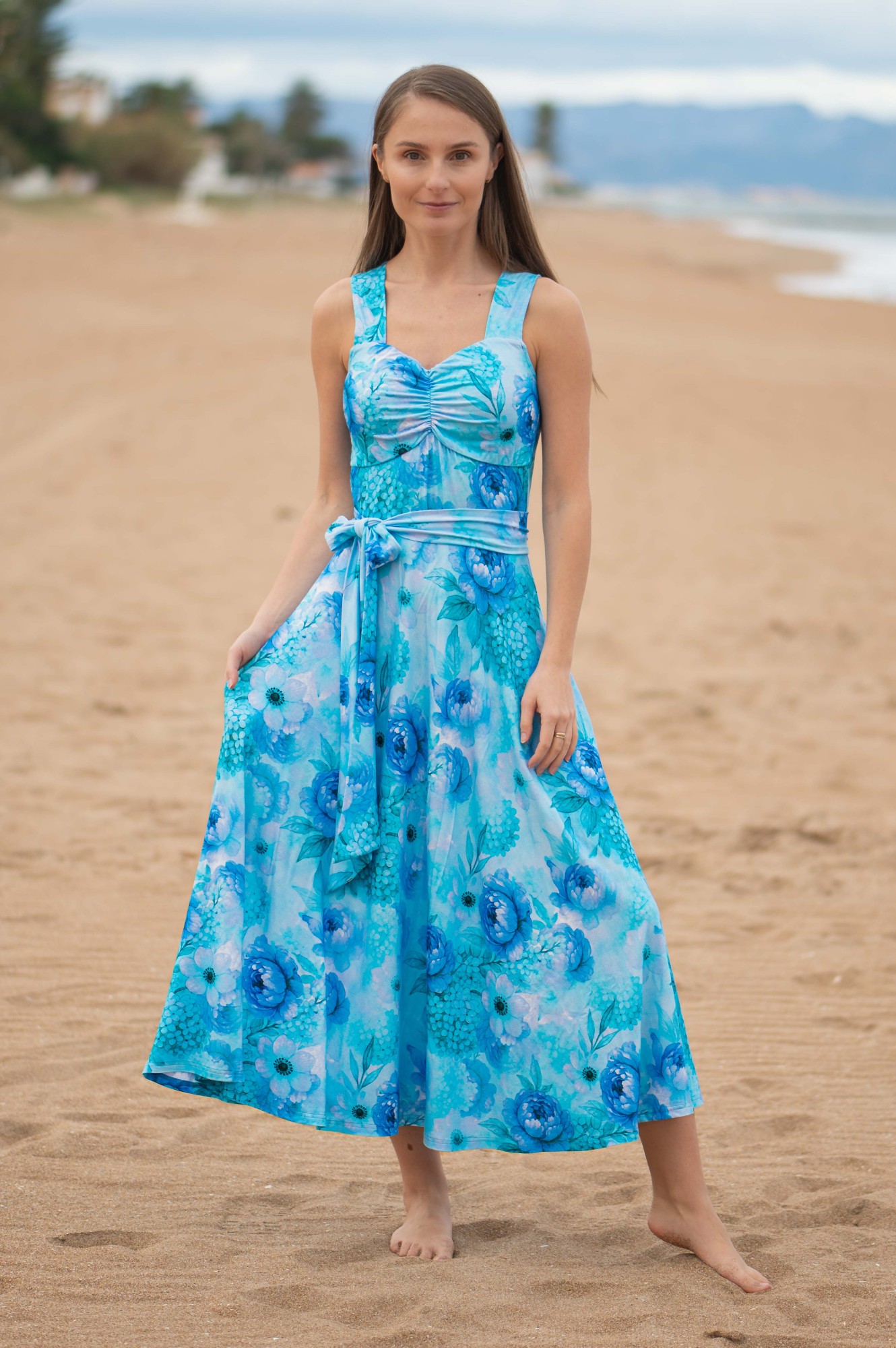 Sukienka wiskozowa HEART na ramiączkach - Serenity