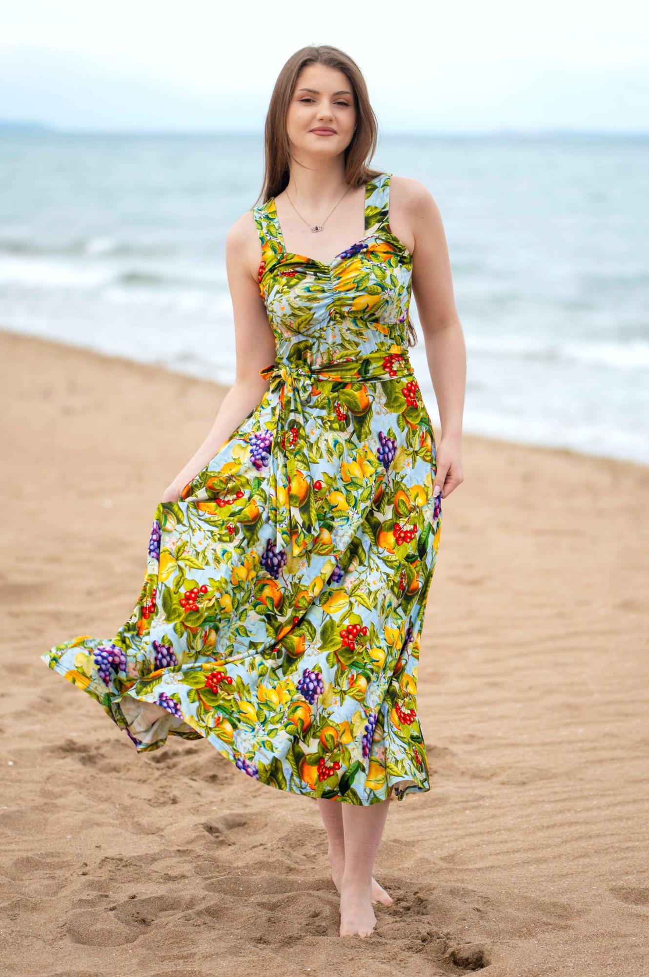 Sukienka wiskozowa HEART na ramiączkach - Lemoniada