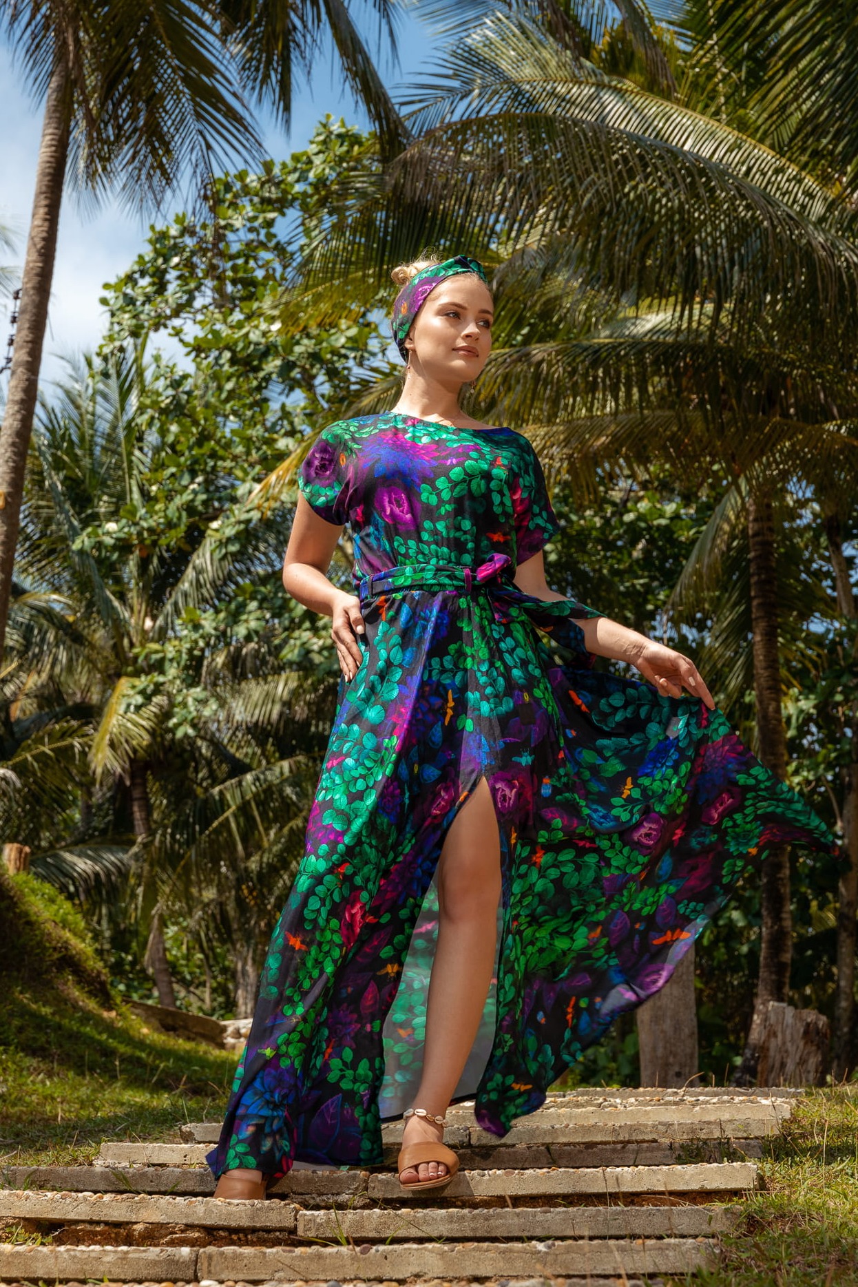 Spódnica Maxi - Szmaragdowe żuki