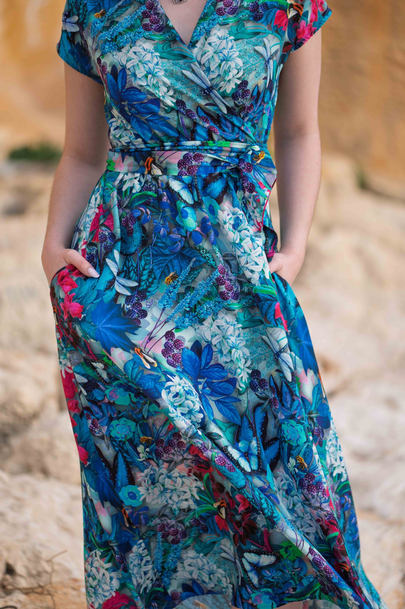 Sukienka Kimono MIDI -  Blue paradise