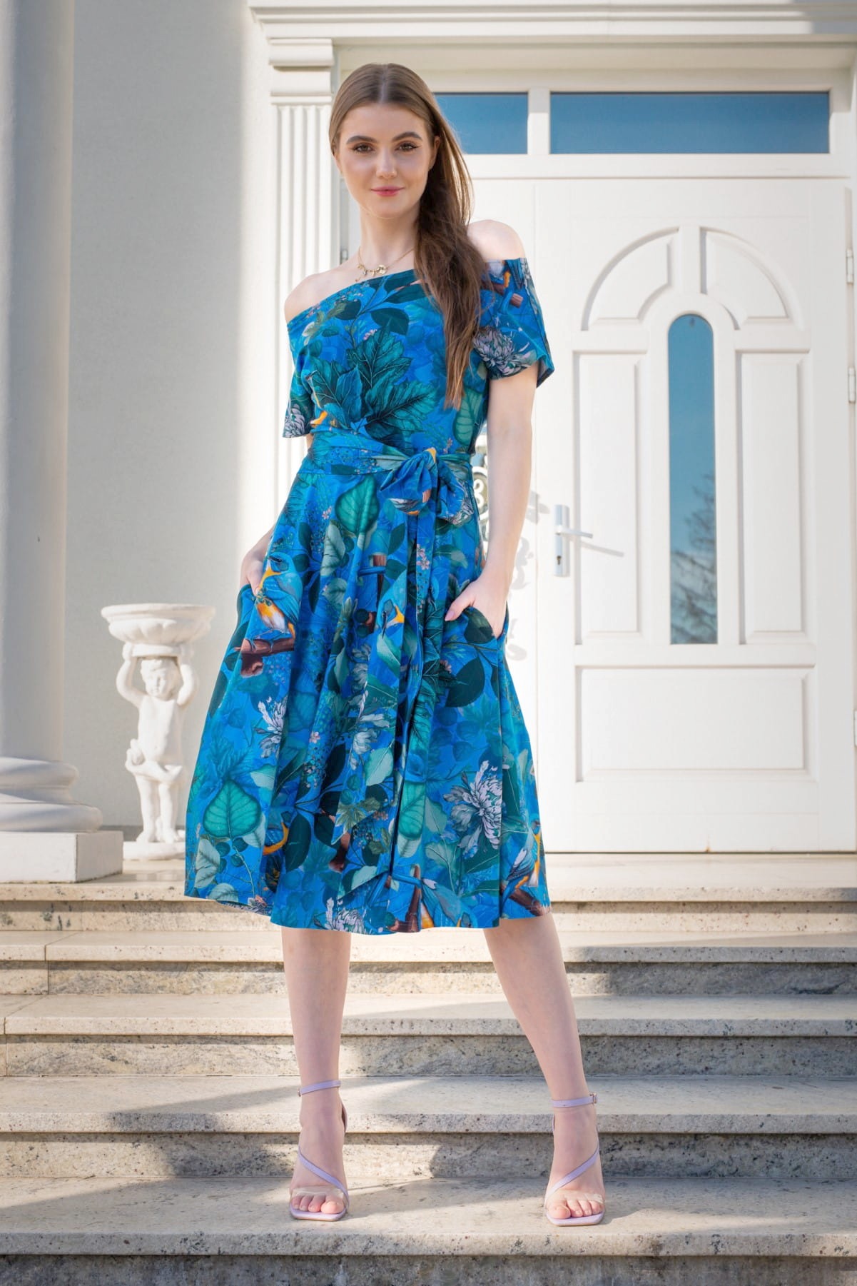 Sukienka łódka - Niebieskie Sikorki