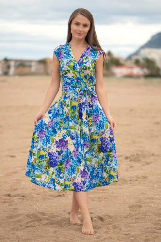 Wiskozowa sukienka MIDI w kwiaty - OKEE (69).jpg