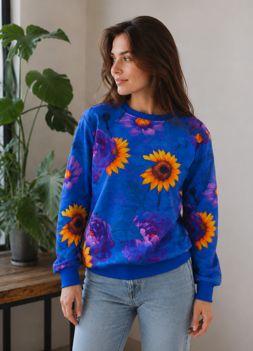 Bluza Basic - Evening sunflowers