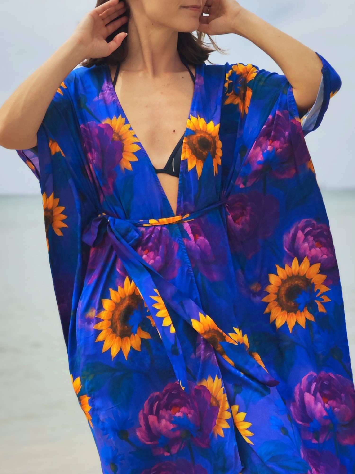 Kimono - Evening sunflowers