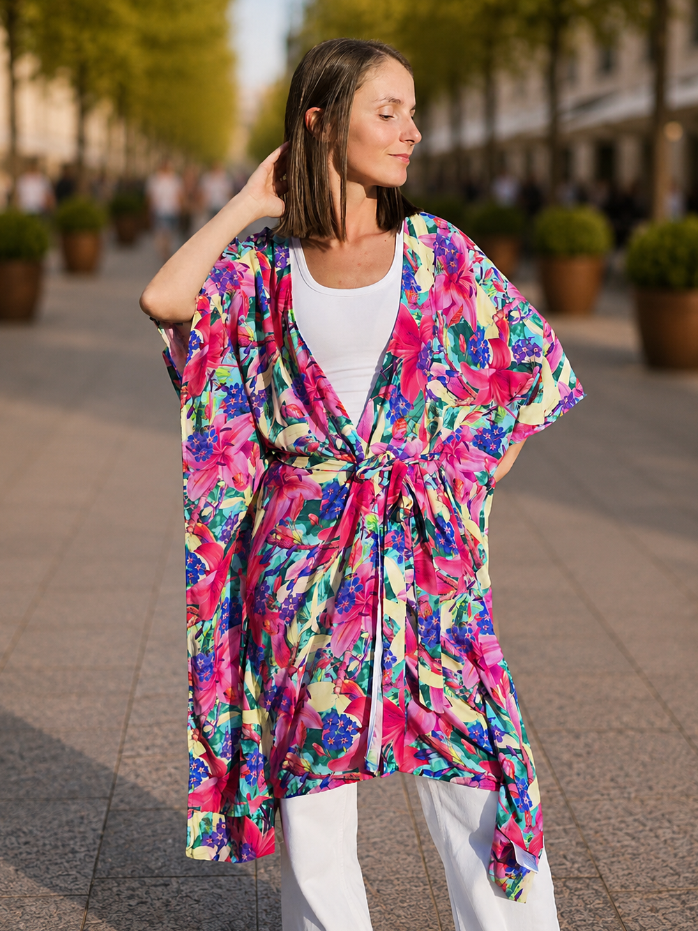 Kimono - Pastelowe lilie
