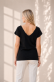 czarny damski t-shirt bawełniany OKEE