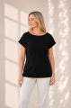czarny damski t-shirt bawełniany OKEE