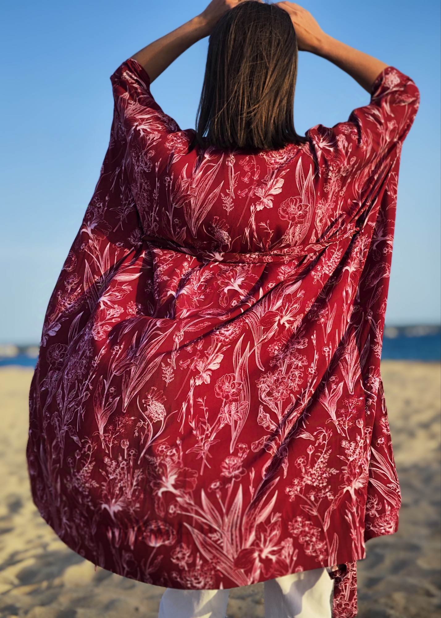 T-shirt wiskozowy - Burgundy wind