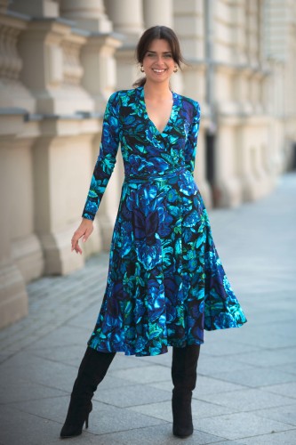 Sukienka wiskozowa MARLENN - Blue rapsody
