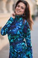 Sukienka wiskozowa z golfem - Blue rapsody