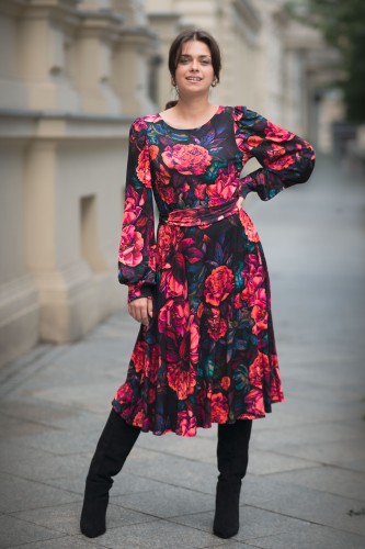 Sukienka wiskozowa HALINA - Rosy sunset