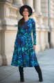 Niebieska Sukienka wiskozowa SIMPLE - Blue rapsody