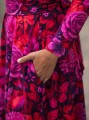 Sukienka bawełniana dekolt karo - Magenta